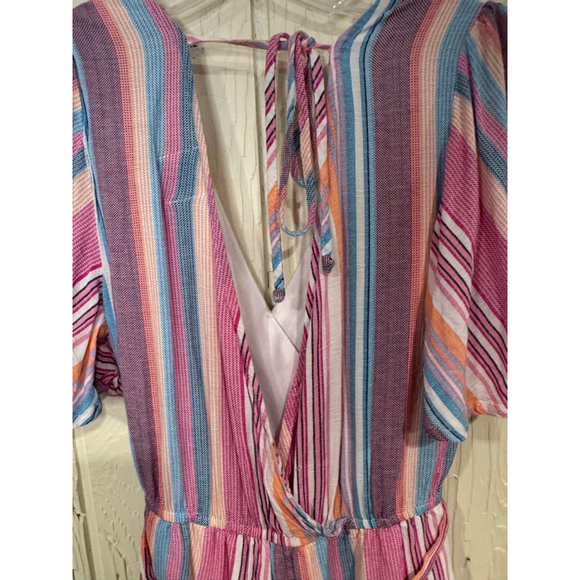 Blue Rain Striped Romper Pink and Blue Size Small - Picture 5 of 11